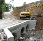 Culvert construction, Volcan Pacifica, Panama.